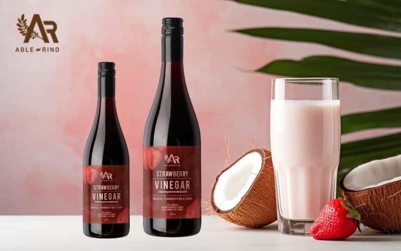 Ablerind Strawberry Vinegar with Coconut milk drink recipe